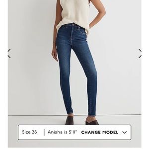 Madewell Dark Blur 10 High Rise Skinny Jean